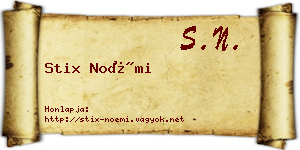Stix Noémi névjegykártya